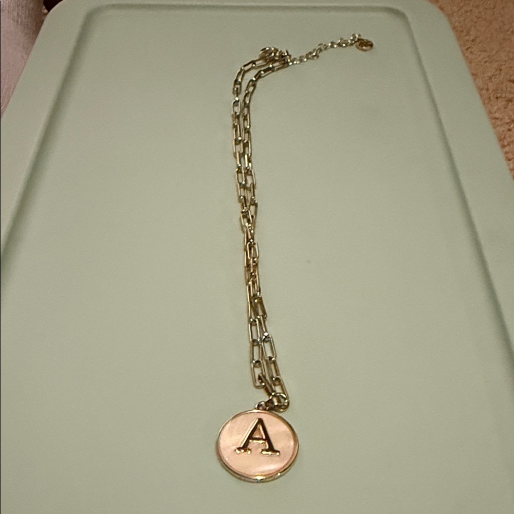 Gold “A” Initial Pendant Necklace